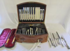 Part canteen of cutlery & bone handle fork and sharpener