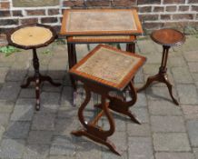 Regency style nest of tables and 2 Georgian style wine tables