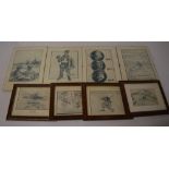 8 framed Bairnsfather prints