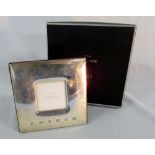 Silver square photo frame 'Concorde' by Carrs Sheffield 2003 12 cm x 12 cm (boxed)