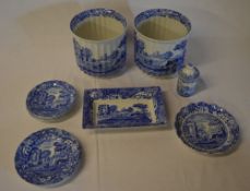 Spode Italian including a pair of planters, small tray,