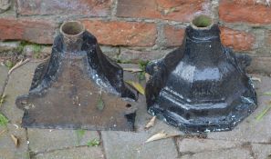 2 cast iron drain hoppers / wall planters