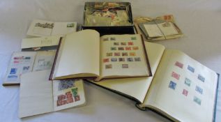 Collection of British colonial stamps, 2 stock books, first day covers, Royal Mail mint stamps,