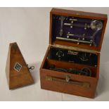 Early 20th century Everay High Frequency machine and a metronome