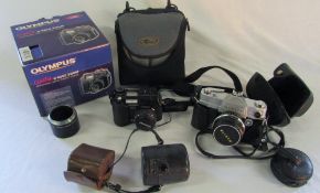 Olympus Camedia C-5050 zoom camera & a Mamiya camera with lenses