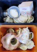 2 boxes of assorted ceramics inc Minton 'Haddon Hall' and David Winter