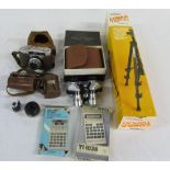 Atlas Camera, Zenith 7 x 25 binoculars, Cobra tripod,