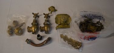 Various brassware including taps,