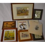 Various old prints - mainly natural history