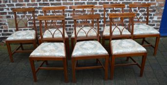 8 Reprodux Regency style dining chairs with rail backs & drop seats