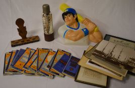 Assorted Michelin road maps, baseball player,