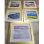 5 limited edition Scottish and Lake District abstract prints signed and numbered in pencil by the