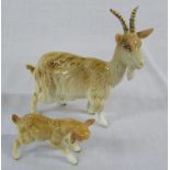 Beswick goat (repair to horn) and kid