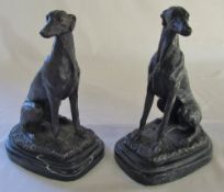 Pair of bronze dogs signed 'Barrie' H 19 cm