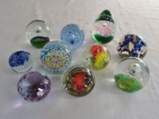 Selection of glass paperweights