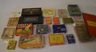 Assorted games including carpet bowls and table croquet