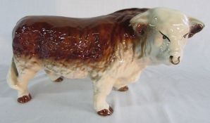 Large Butchers Shop window display model of Hereford Bull L 40 cm H 20 cm