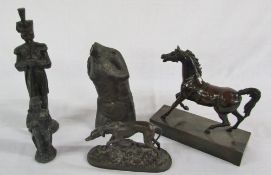 Assorted metal figurines inc lead soldier,