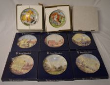 6 Royal Doulton Grimsby themed collectors plates and 4 Avon collectors plates