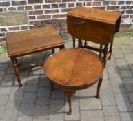 Oak gate leg table with barley twist legs,