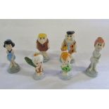 6 Wade Flintstone figurines - Fred, Barney, Betty, Wilma,