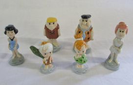 6 Wade Flintstone figurines - Fred, Barney, Betty, Wilma,