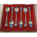 Cased set of silver teaspoons Sheffield 1977 maker James Dixon & Sons weight 2.