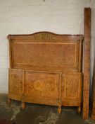 French burr walnut double bed frame
