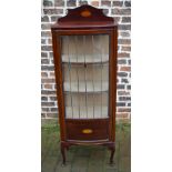 Edwardian bow fronted display cabinet H155cm W56cm
