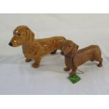2 Beswick brown dachshunds