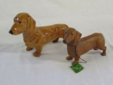 2 Beswick brown dachshunds