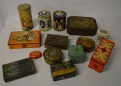 Selection of vintage tins including Maison Lyons toffee and Liptons Tea