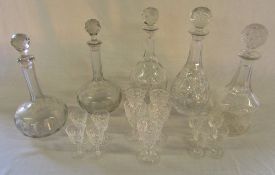 Assorted glassware inc decanters