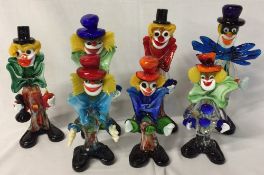 7 Murano glass clowns AF