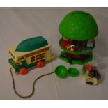 Fisher Price play family camper and a Fisher price tree tots house (damaged)