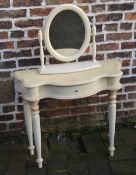 Small painted console/dressing table with mirror