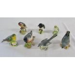 Beswick birds - grey wagtail 1041, bullfinch 1042, nuthatch 2413, greenfinch 2105, goldfinch 2273,