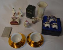 Rosenthal 2 piece coffee set, 2 Royal Worcester cups and saucers,