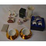 Rosenthal 2 piece coffee set, 2 Royal Worcester cups and saucers,