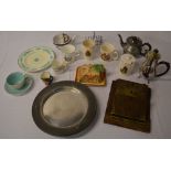 Commemorative ceramics, silver plate,