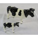 Beswick Friesian cow CH Claybury Leegwater and calf