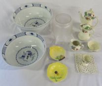 Assorted items inc 2 Wedgwood 'Volendam' bowls, Carlton ware,
