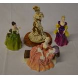 3 Royal Doulton figures and a Leonardo figure