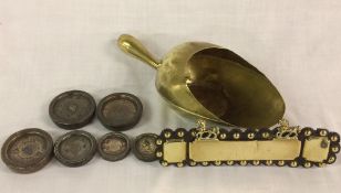 Georgian & Victorian brass weights,