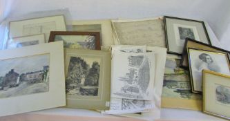 Various original paintings and prints