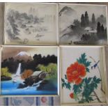 Assorted vintage oriental silk prints