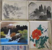 Assorted vintage oriental silk prints