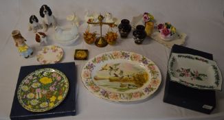 Various ceramics including a Royal Worcester dish,