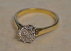 18ct gold solitaire ring, approx diamond size 1.1ct , approx weight 4.