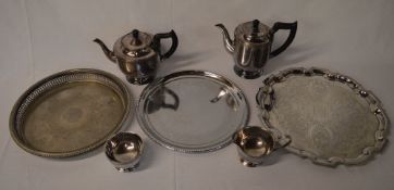 Various silver plate / white metal including trays,